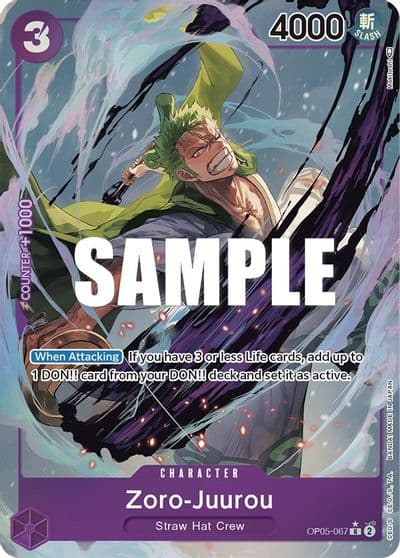 Zoro Juurou Alternate Art Awakening of the New Era One Piece card