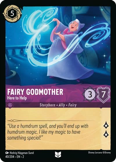 Fairy Godmother Here to Help Rise of the Floodborn Lorcana card