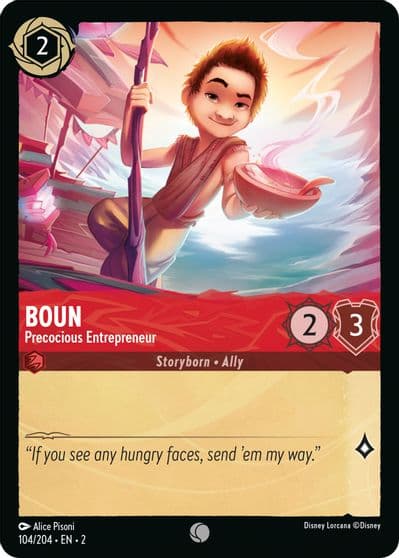 Boun Precocious Entrepreneur Rise of the Floodborn Lorcana card