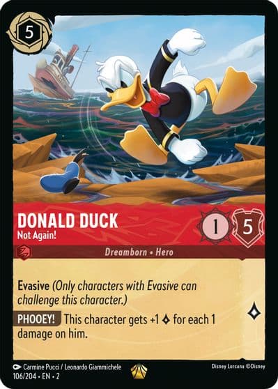 Donald Duck Not Again Rise of the Floodborn Lorcana card