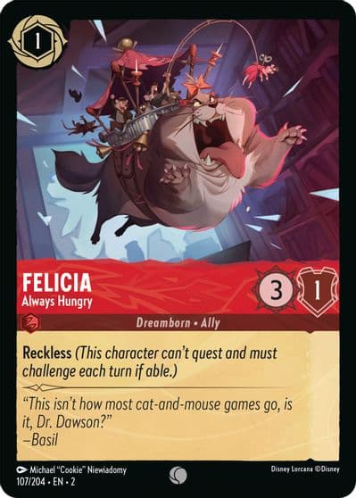 Felicia Always Hungry Rise of the Floodborn Lorcana card