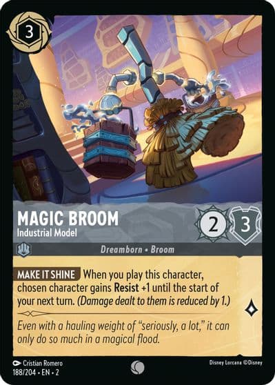 Magic Broom Industrial Model Rise of the Floodborn Lorcana card