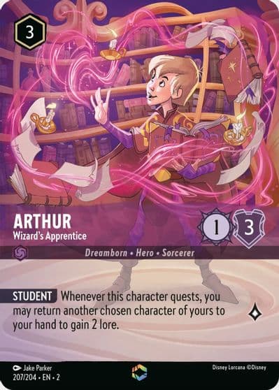 Arthur Wizards Apprentice Enchanted Rise of the Floodborn Lorcana card