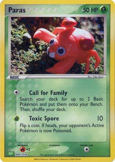 Paras Trading Card Game Classic Pokemon card
