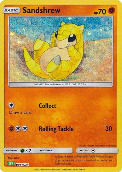 Sandshrew Trading Card Game Classic Pokemon card