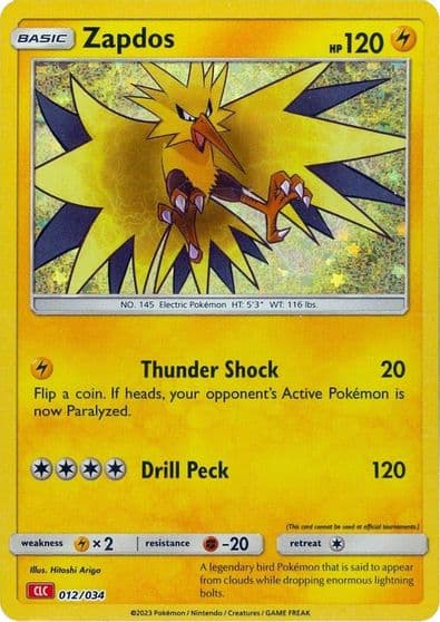 Zapdos Trading Card Game Classic Pokemon card