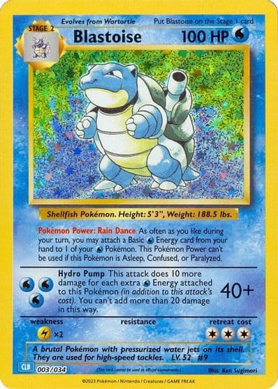 Blastoise Trading Card Game Classic Pokemon card