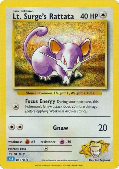 Lt. Surge's Rattata Trading Card Game Classic Pokemon card