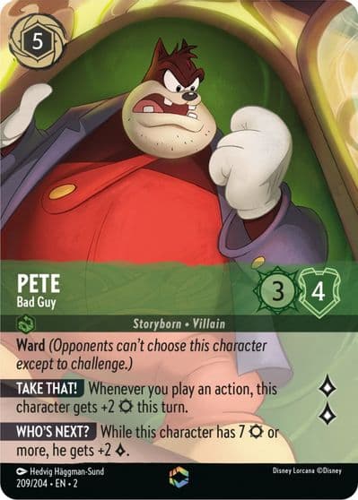 Pete Bad Guy Enchanted Rise of the Floodborn Lorcana card