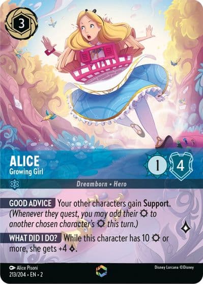 Alice Growing Girl Enchanted Rise of the Floodborn Lorcana card