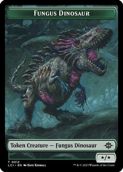 Fungus Dinosaur Gnome Soldier Double Sided Token The Lost Caverns of Ixalan Magic card