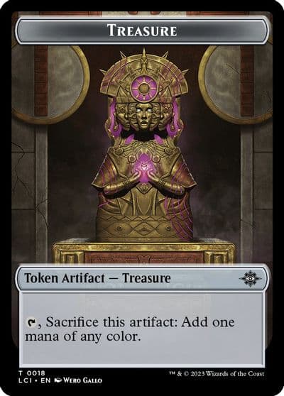 Treasure 0018 Dinosaur 0001 Double Sided Token The Lost Caverns of Ixalan Magic card
