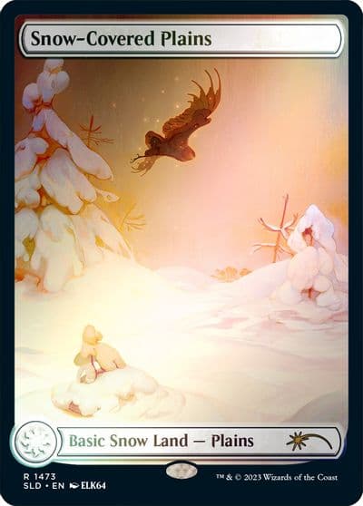 Snow Covered Plains 1473 Rainbow Foil Secret Lair Drop Series Magic card