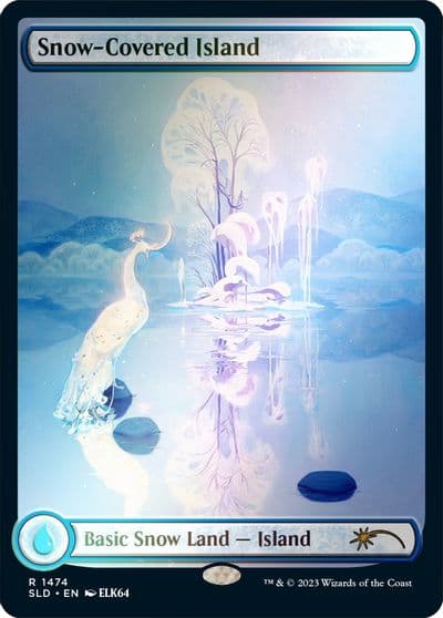 Snow Covered Island 1474 Rainbow Foil Secret Lair Drop Series Magic card