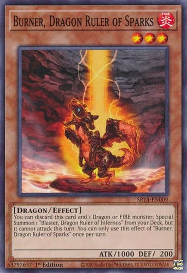 Burner Dragon Ruler of Sparks Structure Deck: Fire Kings Yu-Gi-Oh! card