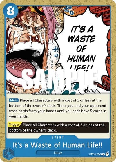 Its a Waste of Human Life Awakening of the New Era One Piece card