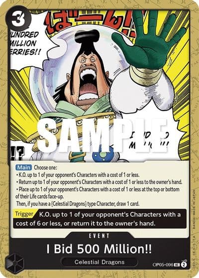 I Bid 500 Million Awakening of the New Era One Piece card