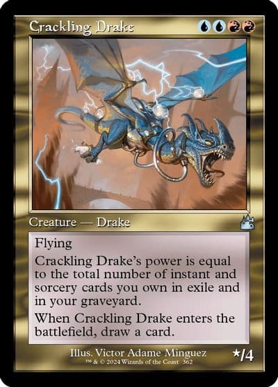 Crackling Drake Retro Frame Ravnica Remastered Magic card