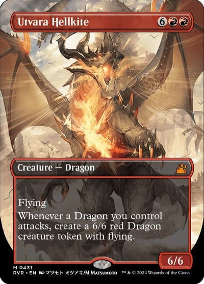 Utvara Hellkite Anime Borderless Ravnica Remastered Magic card