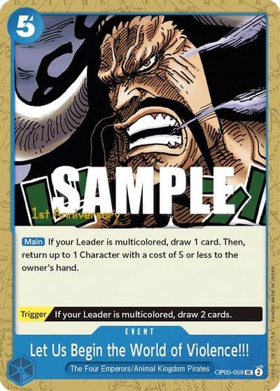 Let Us Begin the World of Violence Awakening of the New Era: 1st Anniversary Tournament Cards One Piece card