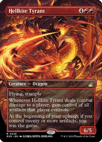 Hellkite Tyrant Anime Borderless Ravnica Remastered Magic card