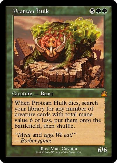 Protean Hulk Retro Frame Ravnica Remastered Magic card