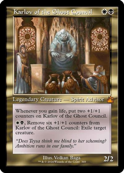 Karlov of the Ghost Council Retro Frame Ravnica Remastered Magic card