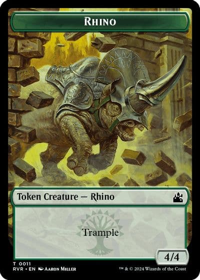 Rhino Token Ravnica Remastered Magic card
