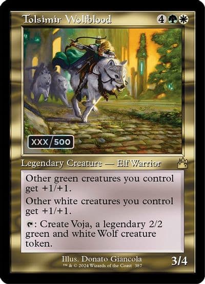 Tolsimir Wolfblood Retro Frame Serial Numbered Ravnica Remastered Magic card