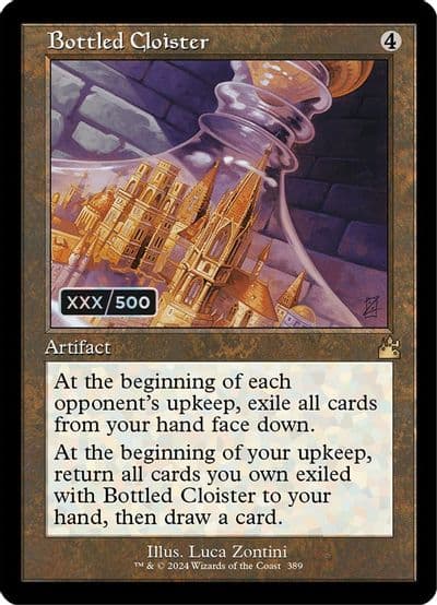 Bottled Cloister Retro Frame Serial Numbered Ravnica Remastered Magic card