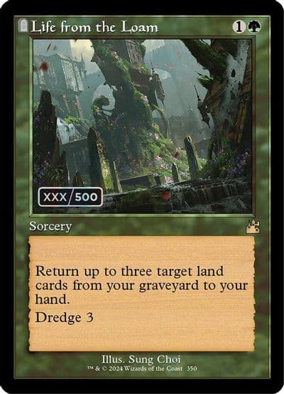 Life from the Loam Retro Frame Serial Numbered Ravnica Remastered Magic card