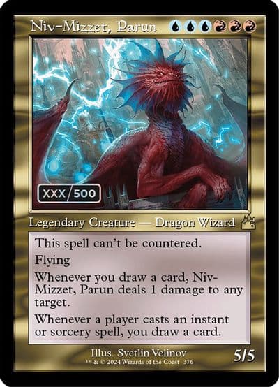 Niv Mizzet Parun Retro Frame Serial Numbered Ravnica Remastered Magic card