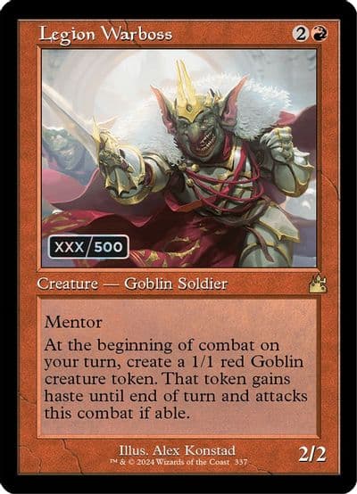 Legion Warboss Retro Frame Serial Numbered Ravnica Remastered Magic card