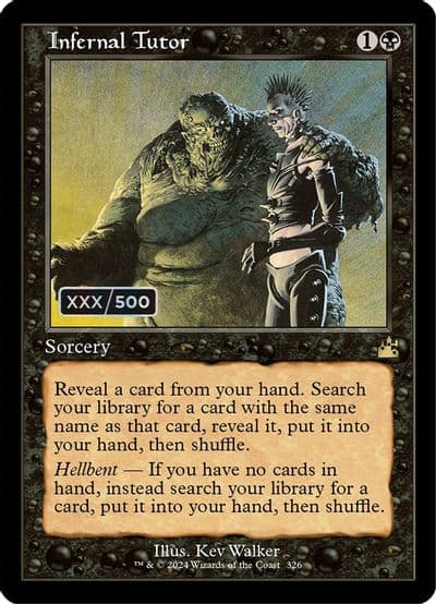 Infernal Tutor Retro Frame Serial Numbered Ravnica Remastered Magic card