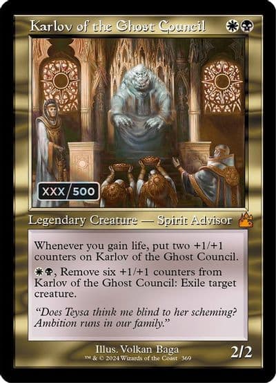Karlov of the Ghost Council Retro Frame Serial Numbered Ravnica Remastered Magic card