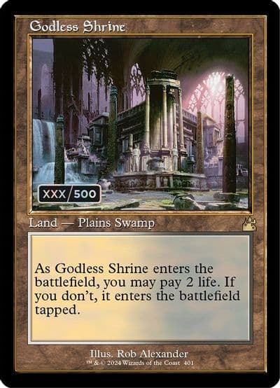 Godless Shrine Retro Frame Serial Numbered Ravnica Remastered Magic card