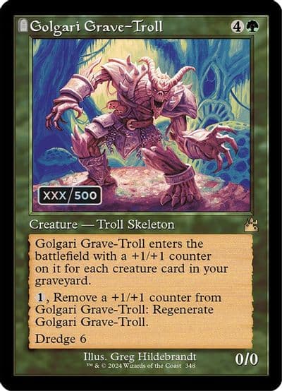 Golgari Grave Troll Retro Frame Serial Numbered Ravnica Remastered Magic card
