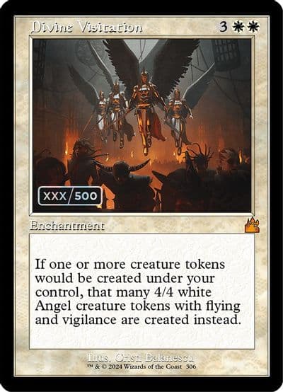Divine Visitation Retro Frame Serial Numbered Ravnica Remastered Magic card