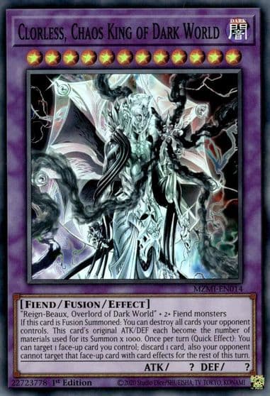 Clorless Chaos King of Dark World Maze of Millennia Yu-Gi-Oh! card