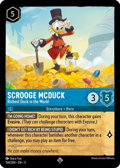 Scrooge McDuck Richest Duck in the World Into the Inklands Lorcana card