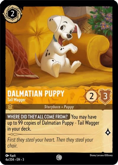 Dalmatian Puppy Tail Wagger 4d 204 Into the Inklands Lorcana card