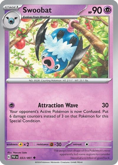Swoobat SV: Paldean Fates Pokemon card
