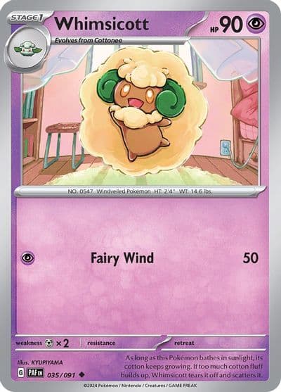 Whimsicott SV: Paldean Fates Pokemon card