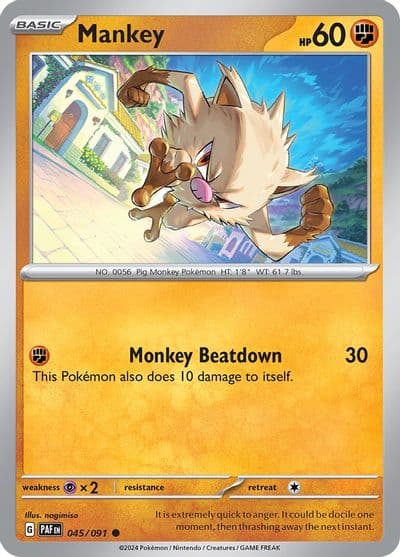 Mankey SV: Paldean Fates Pokemon card