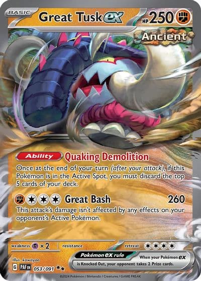 Great Tusk ex SV: Paldean Fates Pokemon card