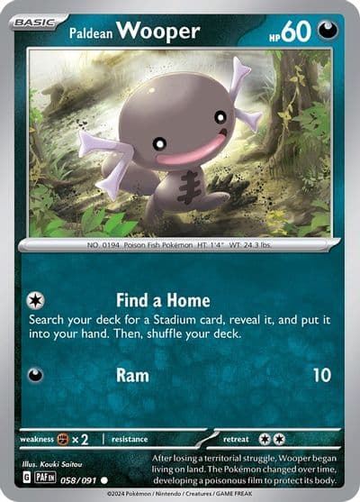 Paldean Wooper SV: Paldean Fates Pokemon card