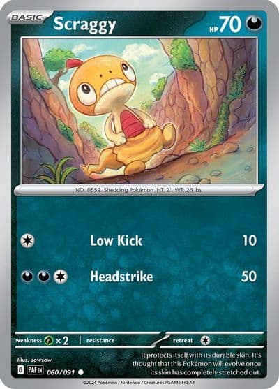 Scraggy SV: Paldean Fates Pokemon card