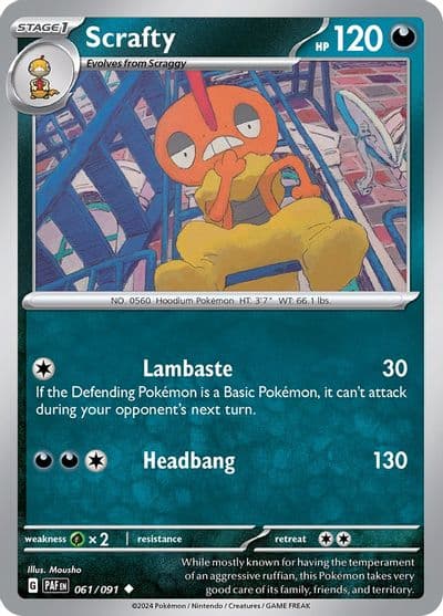 Scrafty SV: Paldean Fates Pokemon card