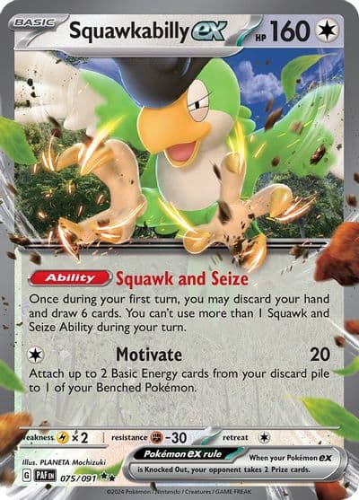 Squawkabilly ex SV: Paldean Fates Pokemon card