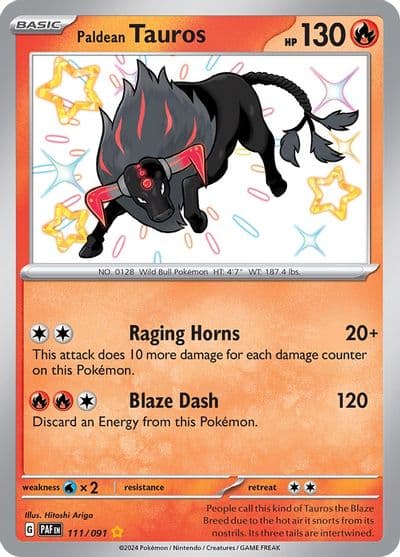 Paldean Tauros SV: Paldean Fates Pokemon card